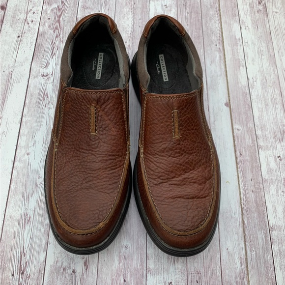 Clarks Men's Cotrell Free Leather Slip On Casual Loafer NWT Tobacco 10.5 - Picture 2 of 10